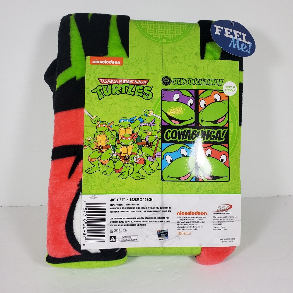 Teenage Mutant Ninja Turtles Cowabunga Silk Touch Throw Blanket 40" x 50"  NWT